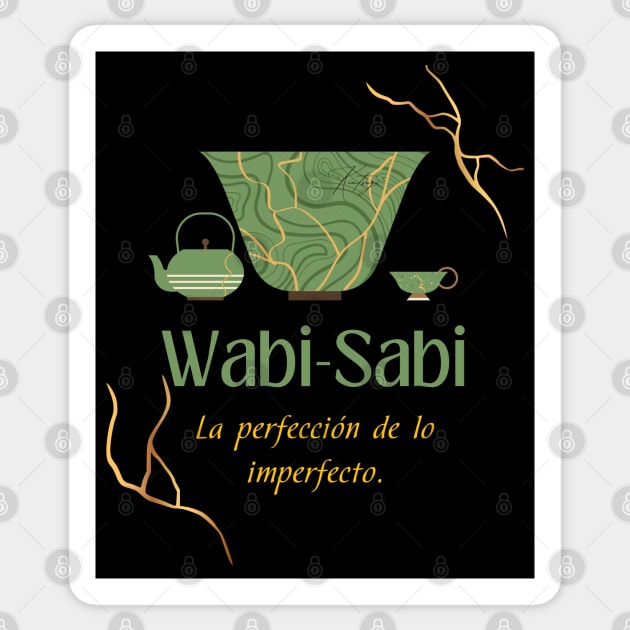 Wabi sabi+Kintsugi quote: the perfection of the imperfect Sticker by CachoGlorious